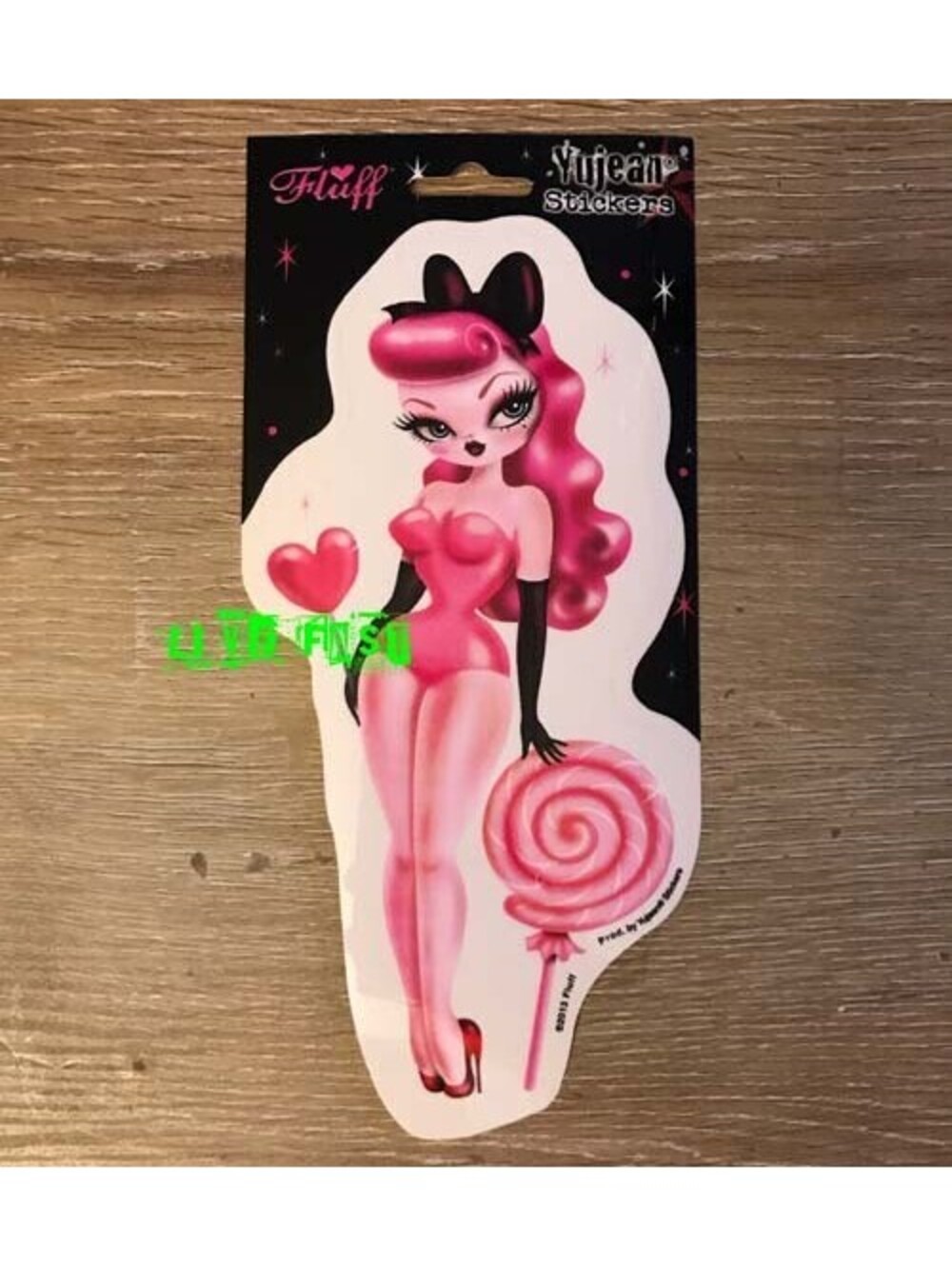 SUGAR DOLL SEXY GIRL DECAL STICKER BY FLUFF vintage 1950s mid century art deco